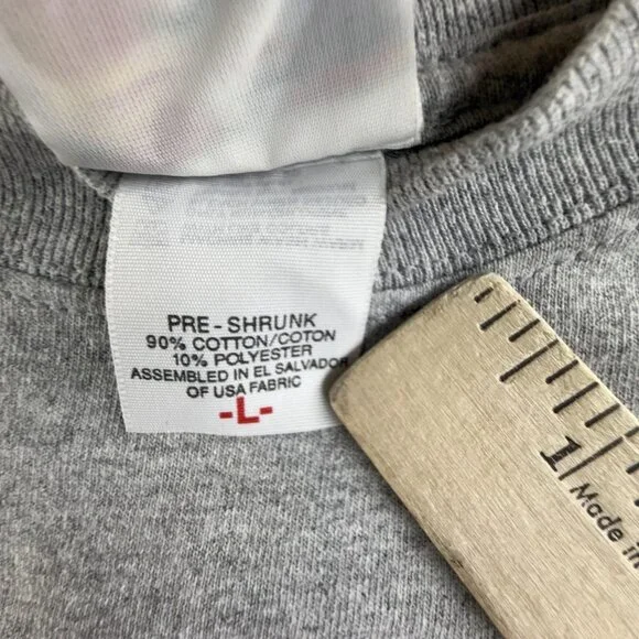 Vintage Bass Pro Shops Shirt Mens Large Gray American Flag Fish Fishing USA Made - Picture 8 of 12